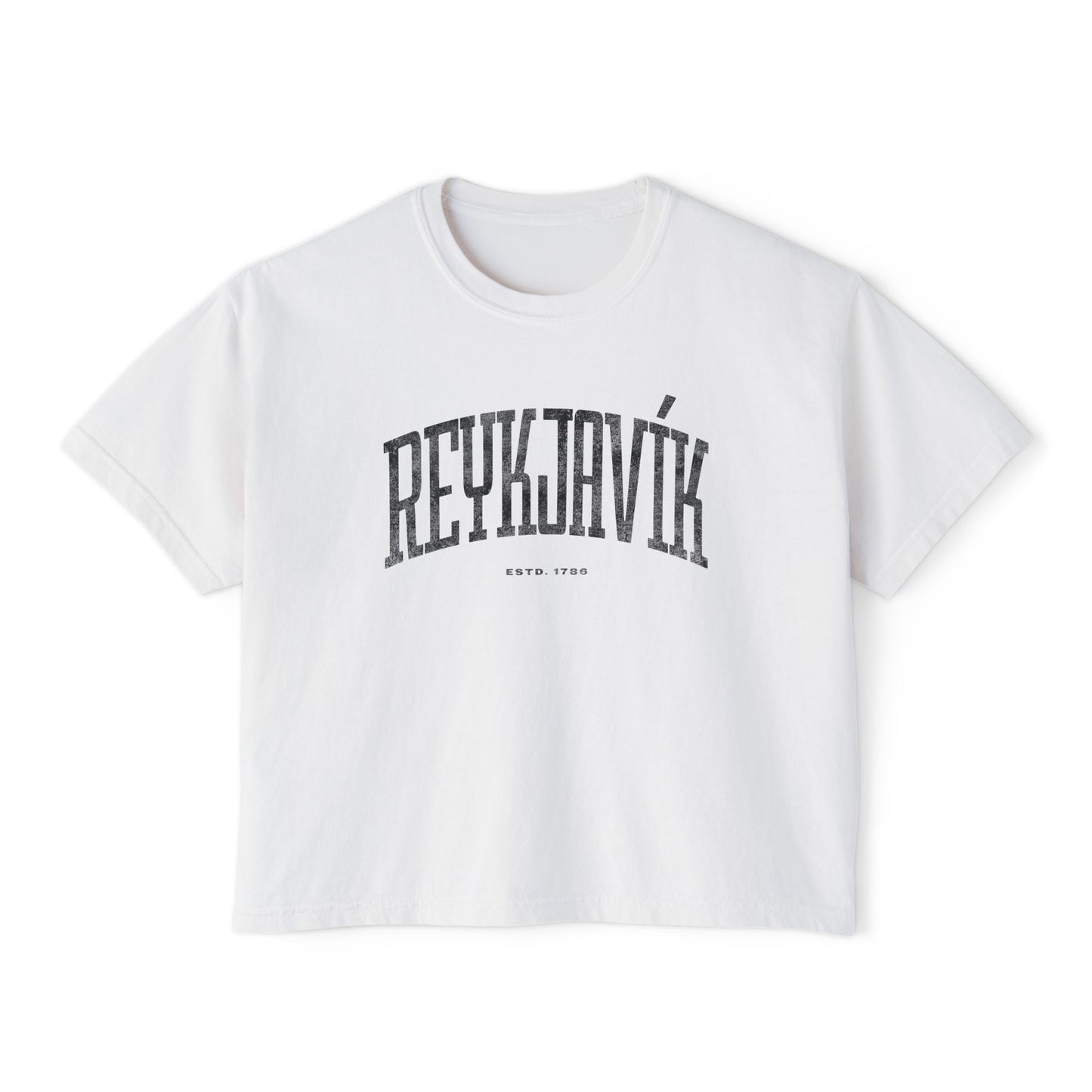 Women's Box Tee - Reykjavík Minimalist Modern Iceland Streetwear