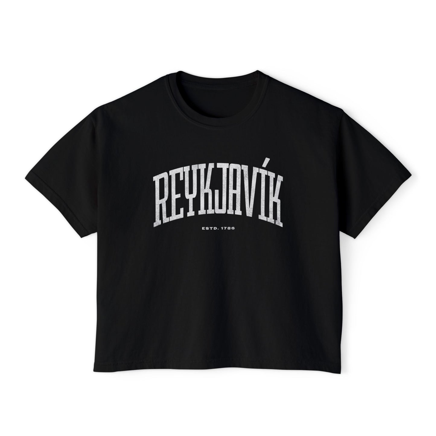 Women's Box Tee - Reykjavík Minimalist Modern Iceland Streetwear