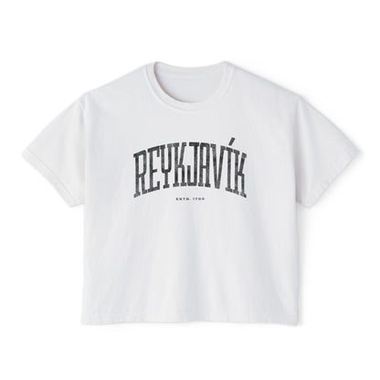 Women's Box Tee - Reykjavík Minimalist Modern Iceland Streetwear