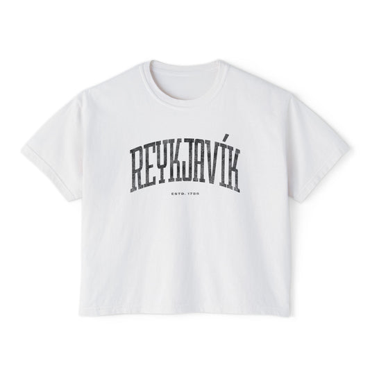 Women's Box Tee - Reykjavík Minimalist Modern Iceland Streetwear
