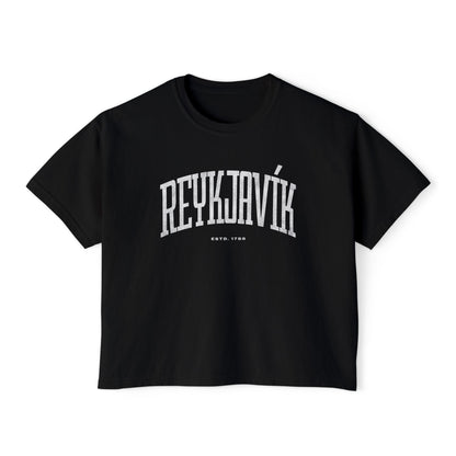 Women's Box Tee - Reykjavík Minimalist Modern Iceland Streetwear