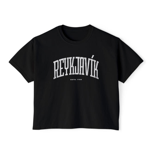 Women's Box Tee - Reykjavík Minimalist Modern Iceland Streetwear